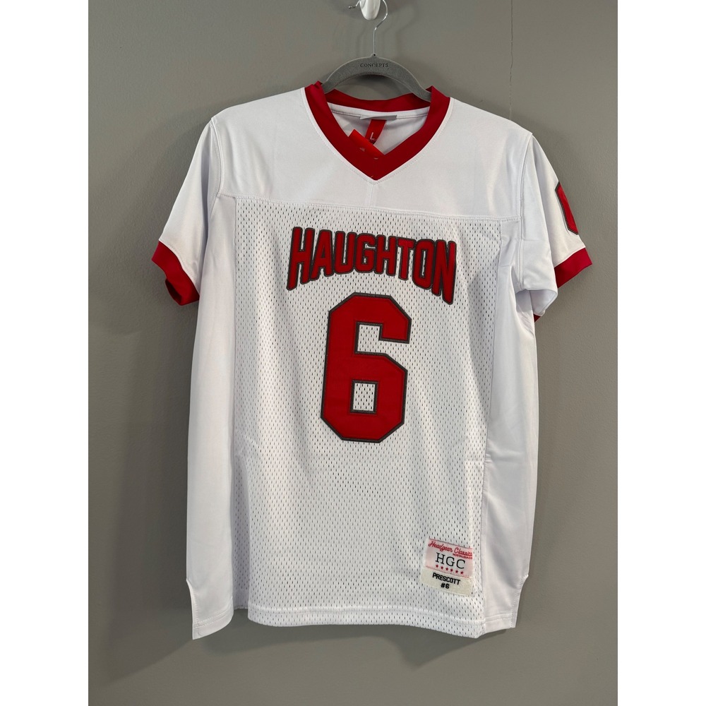 Headgear Classics Prescott Haughton #6 Football Jersey Youth L‎ White Red